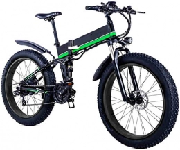 Clothes Bike CLOTHES Electric Mountain Bike, Folding Mountain Electric Bicycle, 26 inch Adults Travel Electric Bicycle 4.0 Fat Tire 21 Speed Removable Lithium Battery with Rear Seat 1000W Brushless Motor, Bicycle