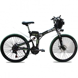 CNRRT Folding Electric Mountain Bike CNRRT Adult children used 48V electric mountain bikes, 26-inch foldable electric bicycles with 4.0-inch fat wheel spoke wheel all-shock shock travel outdoor bicycle (Color : Black)