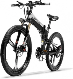 CNRRT Folding Electric Mountain Bike CNRRT XT600 26 '' foldable electric bicycle 400W 48V 14.5Ah removable battery 21 5-speed mountain bike pedal assist lockable suspension fork (Color : Black Grey, Size : 14.5Ah+1 Spare Battery)