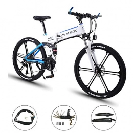 COCKE Bike COCKE 26'' Electric Mountain Bike with Collapsible, High Capacity Lithium Ion Battery (36V 250W), E-Bike 21 Speed Gear And Three Working Modes, White