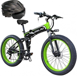 Clothes Folding Electric Mountain Bike Commuter City Road Bike Electric Mountain Bike Electric Mountain Bike, 26-inch Folding 48V / 8AH Electric Bicycle With Ultra-lightweight Magnesium Alloy Spokes Wheel, 21-speed Gear, Advanced Full Suspe