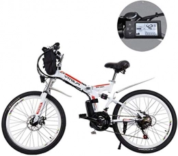 CSS Bike CSS 24 inch Electric Mountain Bikes, Removable Lithium Battery Mountain Electric Folding Bicycle with Hanging Bag Three Riding Modes 6-20, 12ah / 576Wh