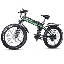 cuzona Bike cuzona electric bicycle bike 26inch 4 0Fat tire folding adult lithium battery 48v electric bike ebike mountain motorcycle snow e-bike-green_1000w_CHINA