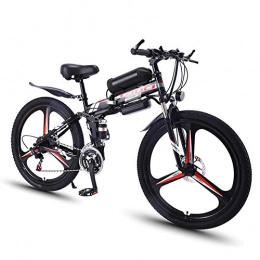 CYC Steel Frame Folding Electric Bicycle Adult Mountain Bike 36v 13a 22mph 350w Automatic Headlight Professional 21 Speed Gears Foldable Bicycle Suitable for Travel and Leisure Activities,Black