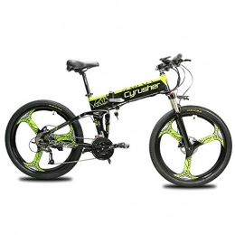 Cyrusher Bike Cyrusher XF770 Electric Bike 48V 250W Men Folding Ebike 27 Speeds Mountain&Road Bicycle with 26inch Tire, Disc Brake and Full Suspension Fork