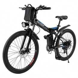 DEPTH Folding Electric Mountain Bike DEPTH Electric Mountain Bike 48V 10A with Removable Large Capacity Lithium-Ion Battery, Electric Bicycle 21 Speed Gear And Three Working Modes, Black