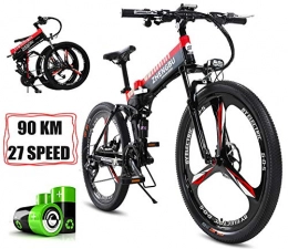 Dwm Bike Dwm Electric Mountain Folding Bike for Adults 26 Inch 400w 48v 10ah Large Capacity Lithium Battery 27 Speed Three Working Modes, Alloy wheels