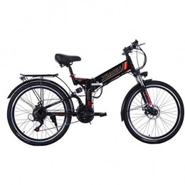 Dybory Folding Electric Mountain Bike Dybory Electric Bike, 26'' Electric Mountain Bike, E-Bike Adult Bike with 350 W Motor 48V 8AH Lithium Battery 21 Speed Shifter for Commuter Travel, Black
