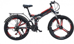 ZMHVOL Bike Ebikes, 24 / 26'' Folding Electric Mountain Bike with Removable 48V / 10AH Lithium-Ion Battery 300W Motor Electric Bike E-Bike 21 Speed Gear And Three Working Modes ZDWN ( Color : Black , Size : 26inch )
