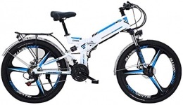 ZMHVOL Folding Electric Mountain Bike Ebikes, 24 / 26'' Folding Electric Mountain Bike with Removable 48V / 10AH Lithium-Ion Battery 300W Motor Electric Bike E-Bike 21 Speed Gear And Three Working Modes ZDWN ( Color : White , Size : 24inch )