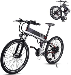 RDJM Folding Electric Mountain Bike Ebikes, 26 In Folding Electric Mountain Bike with 48V 350W Lithium Battery Aluminum Alloy Electric E-bike with Hide Battery and Front and Rear Shock Absorbers Electric Bicycle for Unisex
