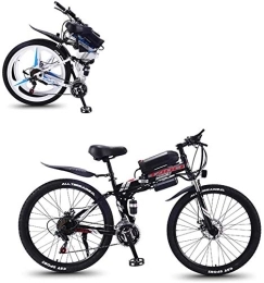 RDJM Folding Electric Mountain Bike Ebikes, 26-Inch The Frame Fat Tire Electric Bicycle, 36V 8AH / 10AH / 13AH Removable Lithium Battery, Adult Auxiliary Bike 350W Motor Mountain Snow E-Bike, High Carbon Steel Material, 27 Speed, Gray, 10AH