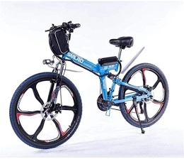 RDJM Folding Electric Mountain Bike Ebikes, Electric Bicycle Assisted Folding Lithium Battery Mountain Bike 27-Speed Battery Bike 350W48v13ah Remote Full Suspension (Color : Blue, Size : 10AH)