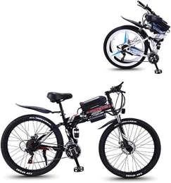 RDJM Folding Electric Mountain Bike Ebikes, Electric Bike Folding Electric Mountain Bike with 26" Super Lightweight High Carbon Steel Material, 350W Motor Removable Lithium Battery 36V And 21 Speed Gears ( Color : Black , Size : 10AH )