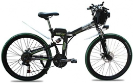 RDJM Folding Electric Mountain Bike Ebikes, Electric Bikes for Adults, 26" Folding Bike, 500W Snow Mountain Bikes, Aluminum Alloy Mountain Cycling Bicycle, Full Suspension E-Bike with 7-Speed Professional Transmission ( Color : Green )