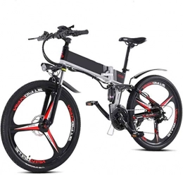 ZMHVOL Folding Electric Mountain Bike Ebikes, Foldable Electric Bike 26'' Mountain Adult E Bike Beach Snow Bike Bicycle Wheel 2.0Prime; Tire with 300w Motor and 48v / 12.5ah Lithium Battery 21-speed Gear ZDWN