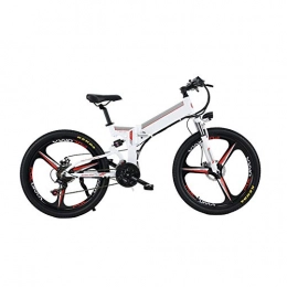 Electric Bicycle 350W high speed brushless motor Front and rear LED lights 48V12ah lithium battery 21 speed Suitable for men and women,White