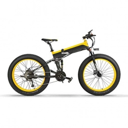 Heatile Folding Electric Mountain Bike Electric Bicycle Aviation aluminum frame 400W Brushless Motor 48V10AH lithium battery 5 speed boost Removable battery LED adaptive headlight Suitable for men and women