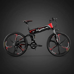 MICAKO Folding Electric Mountain Bike Electric Bike 27 Speed Gear and 2 Working Modes, Fiugsed 26'' Electric Mountain Bike with Removable Large Capacity Lithium-Ion Battery (48V)