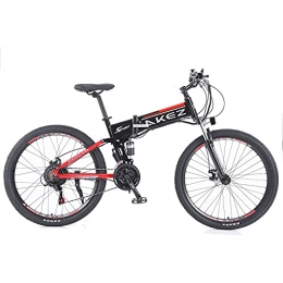 WRJY Bike Electric Bike 500W Mountain Bike 48V 9AH E-Bike for Adults Mens, 27.5" Electric Bicycle with Magnesium Alloy Integrated Wheel and Shimano 21 Speeds Gears Red