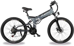 RDJM Bike Electric Bike, Adult Folding Electric Bicycles Aluminium 26inch Ebike 48V 350W 10AH Lithium Battery Dual Disc Brakes Three Riding Modes with LED Bike Light Lithium Battery Beach Cruiser for Adult