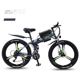 AKEFG Folding Electric Mountain Bike Electric Bike, E-Bike Adult Bike with 360 W Motor 36V 13AH Removable Lithium Battery 27 Speed Shifter for Commuter Travel, Green