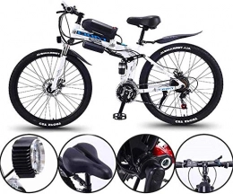 HCMNME Folding Electric Mountain Bike Electric Bike Electric Mountain Bike 26 Inch Electric Bike 36V 350W Motor Snow Electric Bicycle with 21 Speed Foldable MTB Ebikes for Men Women Ladies / Commute Ebike Lithium Battery Beach Cruiser for A