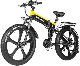 HCMNME Folding Electric Mountain Bike Electric Bike Electric Mountain Bike 26 Inch Fat Tire Electric Bike 48V 1000W Motor Snow Electric Bicycle With Mountain Electric Bicycle Pedal Assist Lithium Battery Hydraulic Disc Brake Lithium Batte