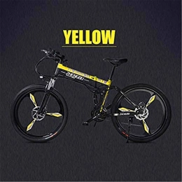 Erik Xian Folding Electric Mountain Bike Electric Bike Electric Mountain Bike 90km Electric Mountain Foldable bycicles -26" Adult Double Disc Brake and Full Suspension Bike, 48V 14.5Ah 400W E-Bike with Aluminum Alloy and Smart LED Meter，27 S