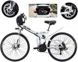 HCMNME Folding Electric Mountain Bike Electric Bike Electric Mountain Bike E-Bike Folding Electric Mountain Bike, 500W Snow Bikes, 21 Speed 3 Mode LCD Display for Adult Full Suspension 26" Wheels Electric Bicycle for City Commuting Outdoo