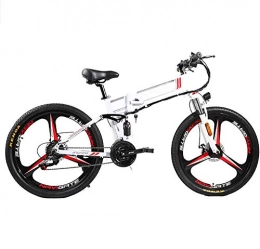 HCMNME Folding Electric Mountain Bike Electric Bike Electric Mountain Bike Electric Snow Bike, 26'' Electric Bike, 350W Motor Foldable Electric Bicycle with Removable 48V 8AH / 10AH Lithium-Ion Battery for Adults, 21 Speed Shifter Mountain