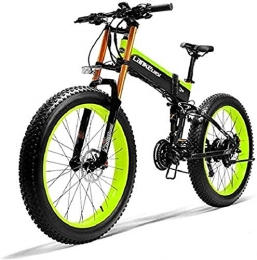 HCMNME Bike Electric Bike Electric Mountain Bike Electric Snow Bike, 26" Electric Mountain Bike, 36V 250W 6AH Lithium Battery Hidden Battery Cross-Country Bike, Double disc Brake Alloy Electric Bike (Color : Gree