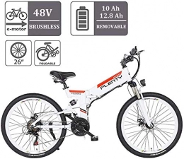 HCMNME Folding Electric Mountain Bike Electric Bike Electric Mountain Bike Electric Snow Bike, Adults Folding Electric Bikes 350W City Commuter Ebike 48V 10Ah Removable Lithium Battery 26Inch Electric Bicycle With LCD Display Suitable For