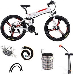 HCMNME Bike Electric Bike Electric Mountain Bike Electric Snow Bike, Electric Bike Electric Mountain Bike 350W Ebike 26'' Electric Bicycle, 20KM / H Adults Ebike with Removable 48V / 12Ah Battery, Professional 21 Spe