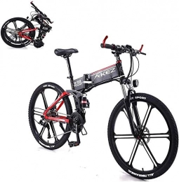 HCMNME Bike Electric Bike Electric Mountain Bike Electric Snow Bike, Electric Mountain Bike, 26 Inch Electric Bike, Equipped with A Removable 350W 36V 8A Adult Lithium-ion Battery, 27 Gear Levers (Color : Red) Li