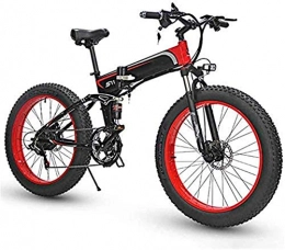 HCMNME Folding Electric Mountain Bike Electric Bike Electric Mountain Bike Electric Snow Bike, Foldable Electric Bike Aluminum Alloy Folding Bicycles 350W 36V Three Work Modes Lightweight with Rear-Shock Absorber for Adults City Commuting