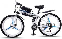 Electric Bike Electric Mountain Bike, Folding 26-Inch Hybrid Bicycle / (36V8ah) 21 Speed 5 Speed Power System Mechanical Disc Brakes Lock, Front Fork Shock Absorption, Up To 35KM / H for Adults Snow/M