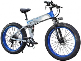 HCMNME Bike Electric Bike Electric Mountain Bike Folding Electric Bike for Adults, 26" E-Bike Fat Tire Double Disc Brakes LED Light, Professional 7 Speed Transmission Gears Mountain Bicycle / Commute Ebike with 350