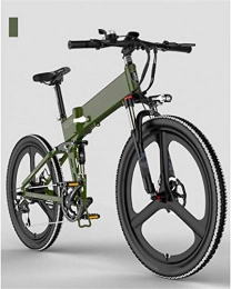 Erik Xian Folding Electric Mountain Bike Electric Bike Electric Mountain Bike Folding Mountain Electric Bike, 7 Speed 400W Motor 26 Inches Adults City Travel Ebike Dual Disc Brakes with Rear Seat 48V Removable Battery for the jungle trails,