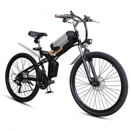 D&XQX Folding Electric Mountain Bike Electric Bike, Folding Electric Mountain Bike, 26 * 4Inch Fat Tire Bikes 7 Speeds Ebikes for Adults with Front LED Light Double Disc Brake Hybrid Bicycle 36V / 8AH, Black