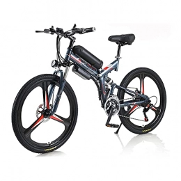 Bedroom Folding Electric Mountain Bike Electric Bike For Adult Men Women, Folding Bike 350W 36V 10A 18650 Lithium-Ion Battery Foldable 26" Mountain E-Bike With 21-Speed Shimano Transmission System Easy To Folding(Color:Grey)