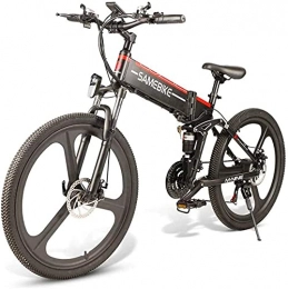 CCLLA Bike Electric Bike for Adults 26" Folding E-Bike, E-MTB, E-Muntainbike48V 10.4Ah 350W Mountain Bike 21-Level Shift Assisted (Color : 4.8V / 10.4Ah / White) (Color : 48v / 10.4ah / Black)