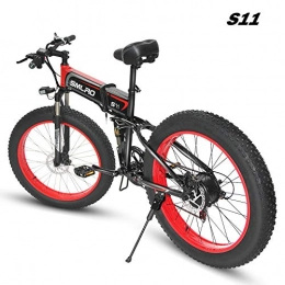 KUDOUT Folding Electric Mountain Bike Electric Bike, Kudout 800W 21 Speeds 48V 26 inch Fat Tire Mens Mountain E-Bike with Hydraulic Disc Brakes and LCD Display Folding EBike(Removable Lithium Battery) MX01