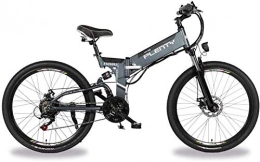 Fangfang Bike Electric Bikes, Adult Folding Electric Bicycles Aluminium 26inch Ebike 48V 350W 10AH Lithium Battery Dual Disc Brakes Three Riding Modes with LED Bike Light , E-Bike ( Color : GRAY , Size : 10AH480WH )