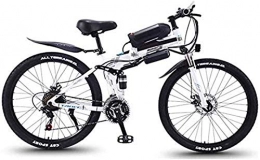 Fangfang Folding Electric Mountain Bike Electric Bikes, Folding Electric Bicycles, 26 Mountain Electric Bicycles with 350W Electric Motors, Commuter high-Carbon Steel Dual-disc City Bicycles, Adult Cycling Exercise Bikes (Color : White) , E-