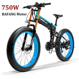 ZJGZDCP Folding Electric Mountain Bike Electric Bikes For Adult Magnesium Alloy Ebikes Bicycles All Terrain Mens Mountain Bike 26" 48V 750W Removable Lithium-Ion Battery Bicycle Ebike for Outdoor Cycling ( Color : BLUE , Size : 750W )