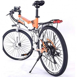 ABYYLH Bike Electric Folding Adults Mountain Men / Ladies City Bike Pedal Assist Bicycle, Orange