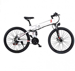 Clothes Folding Electric Mountain Bike Electric Mountain Bike, 26'' Electric Bike, Folding Electric Mountain Bike with 48V 10Ah Lithium-Ion Battery, 350 Motor Premium Full Suspension And 21 Speed Gears, Lightweight Aluminum Frame , Bicycle