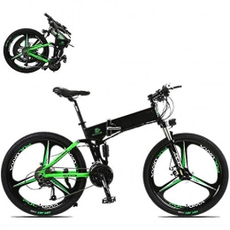 Amantiy Folding Electric Mountain Bike Electric Mountain Bike, 26-In Folding Electric Bike for Adult with 250W36V8A Lithium Battery 27-Speed Aluminum Alloy Cross-Country E-Bike with LCD Display Load 150 Kg Electric Bicycle with Double Disc