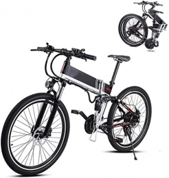 Clothes Folding Electric Mountain Bike Electric Mountain Bike, 26 in Folding Electric Mountain Bike with 48V 350W Lithium Battery Aluminum Alloy Electric E-Bike with Hide Battery and Front and Rear Shock Absorbers Electric Bicycle for Unis